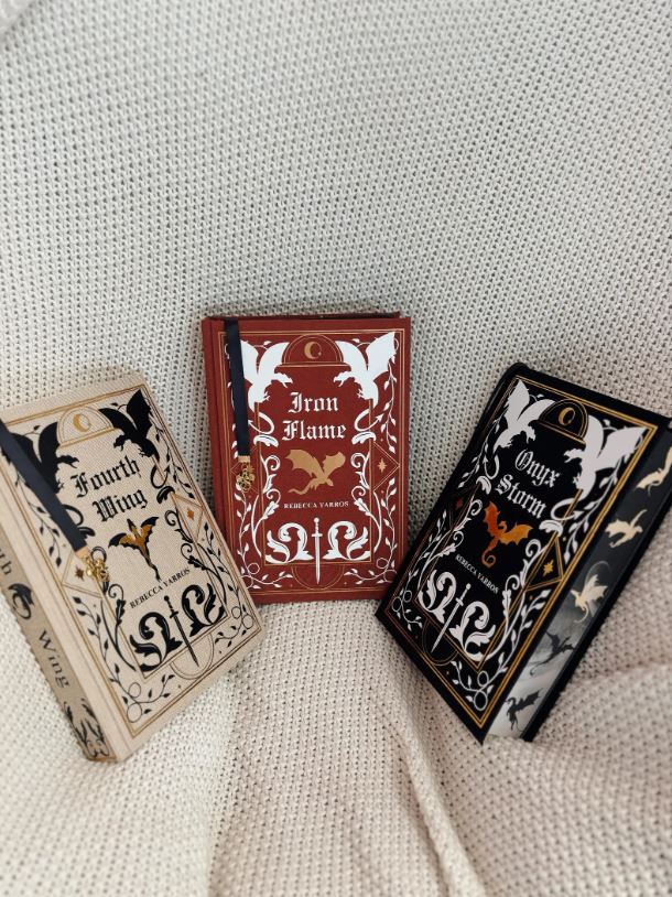 The Empyrean Series Rebound Set | Custom Made Special Editions | Handmade Rebinds | Fourth Wing, Iron Flame, Onyx Storm by Rebecca Yarros