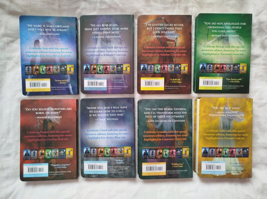 Throne of Glass Miniature Character Set Sarah J Maas 8 Book Full Mini Set Rare